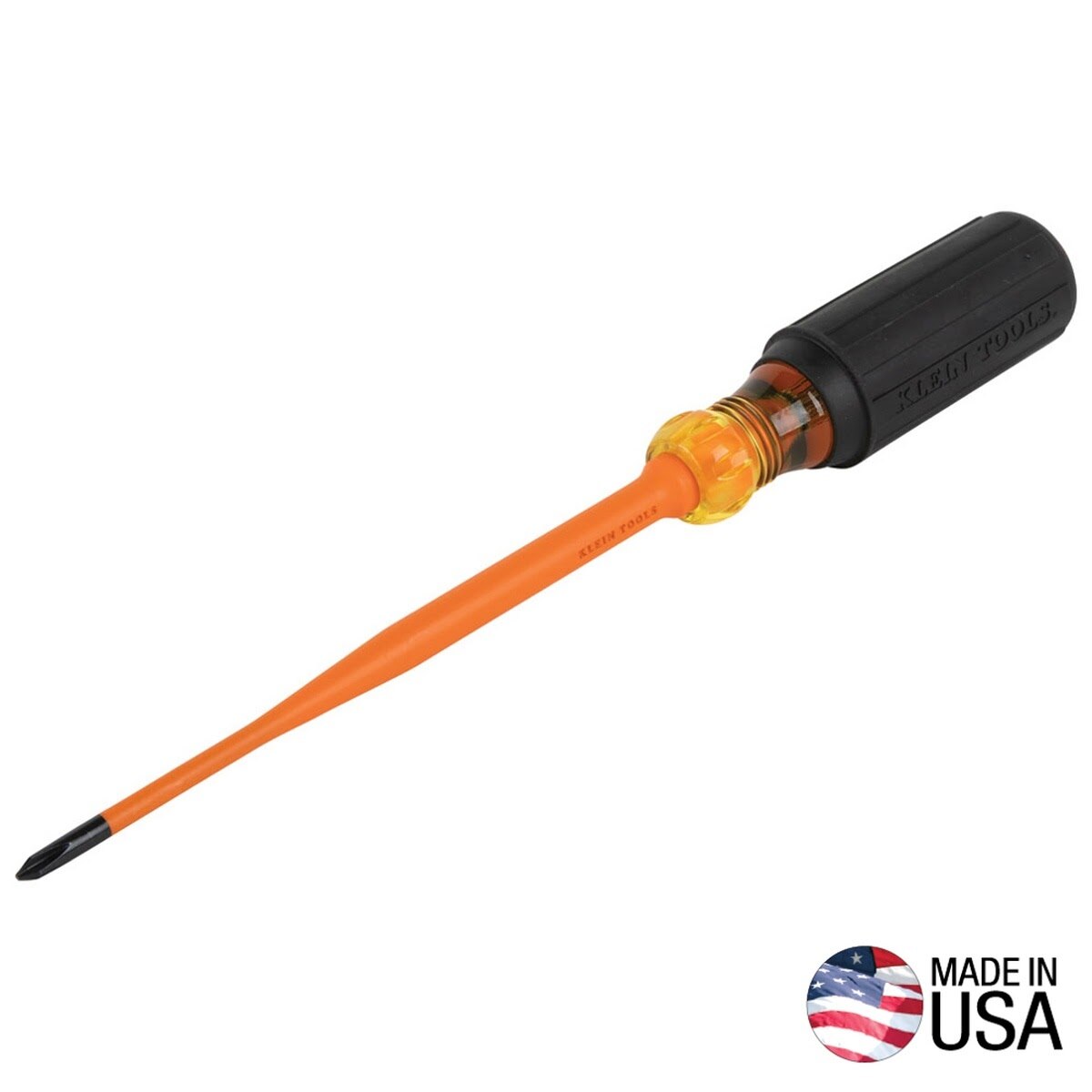 Klein 6956INS Slim-Tip 1000V Insulated #1 Phillips Screwdriver, 6-Inch Round Shank - 6