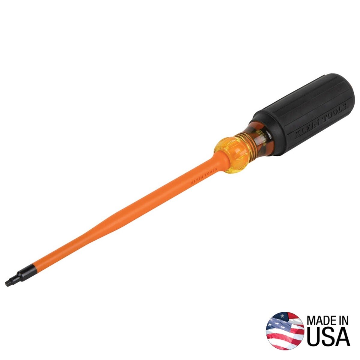 Klein 6986INS Slim-Tip 1000V Insulated Screwdriver, #1 Square, 6-Inch Round Shank - 10