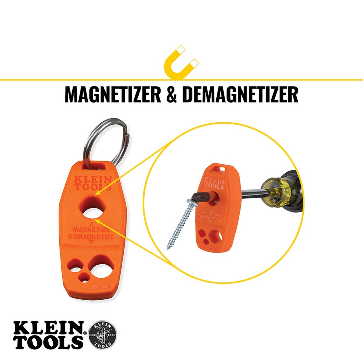 Klein 85148 Cushion-Grip Screwdriver Set with Magnetizer and Demagnetizer, 1.5" to 6" Shanks (9-Piece Set) - 4