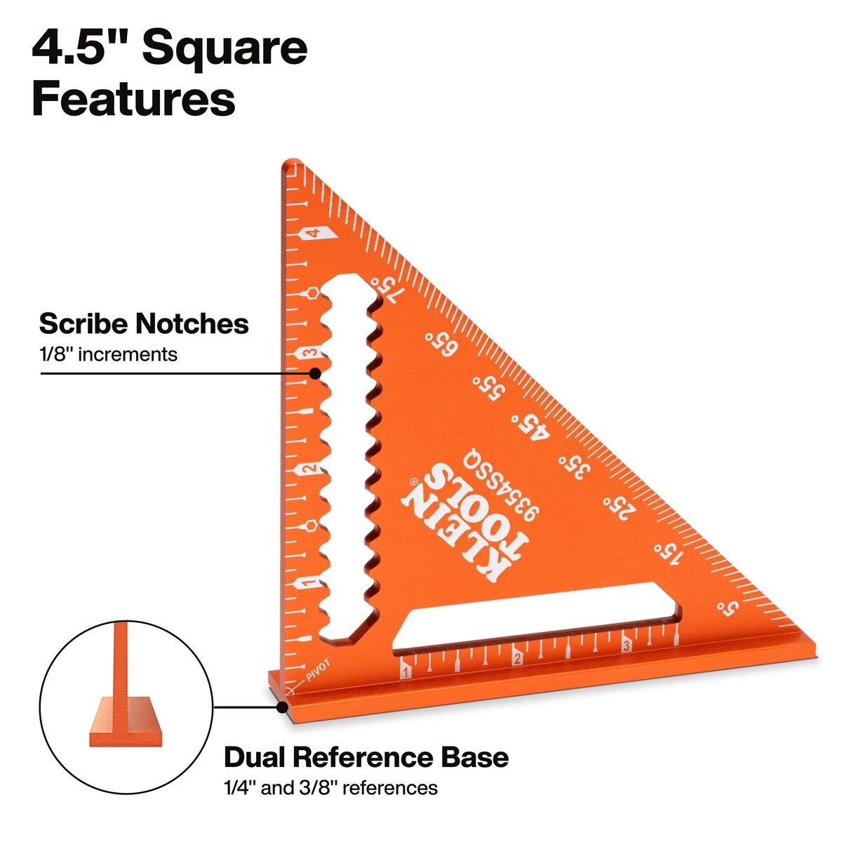 Klein 93547SQVP 4-1/2" and 7" Trim and Rafter Square Kit with Laser Etched Markings (2 Piece) - 3