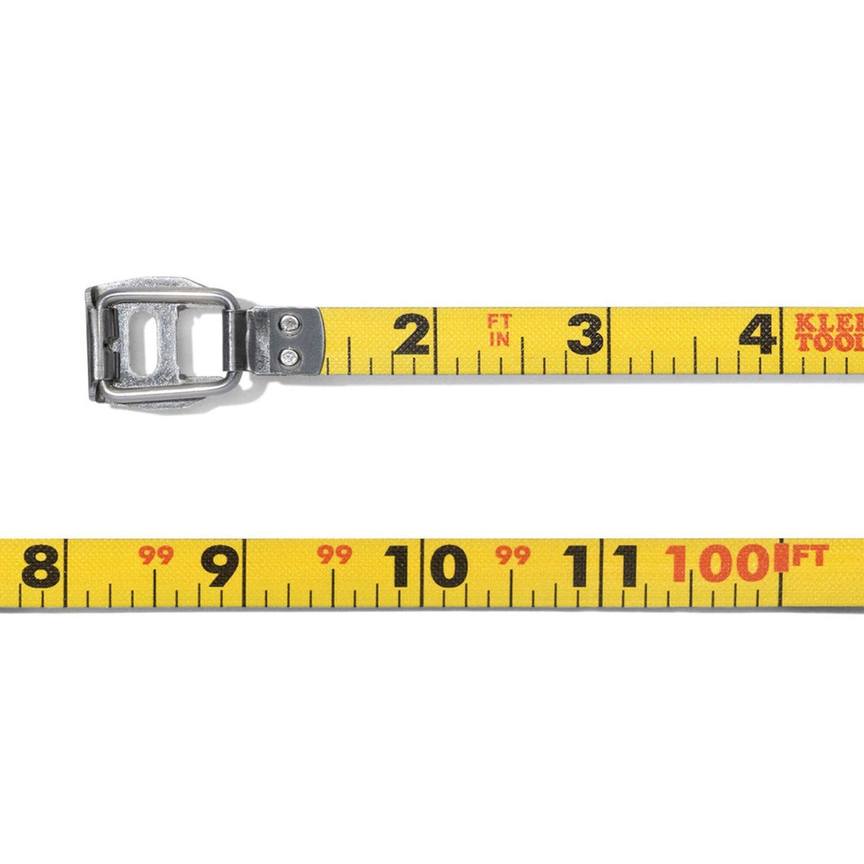 Klein Tools 94100CR Closed Reel Long Tape Measure with 3:1 Gear Ratio and Nylon Coated Steel Tape (100-Foot) - 7