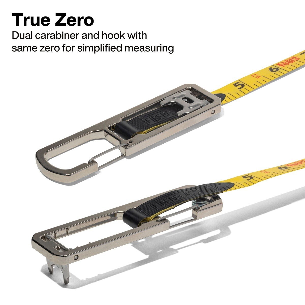 Klein 94100RT 100' Open Reel Tape Measure with Single Hook and Carabiner - 4