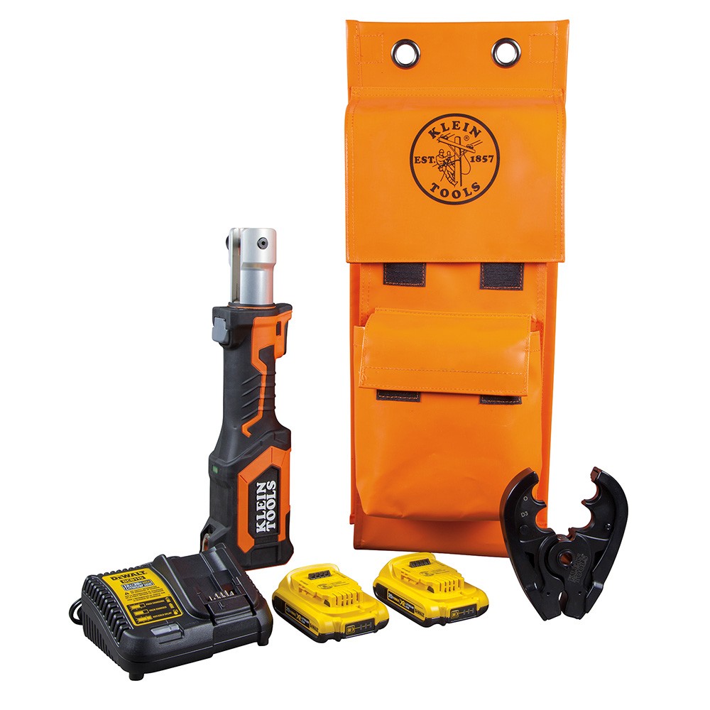 Klein BAT207T23 Battery-Operated Cable Crimper, O+ Die Head, 2 Ah