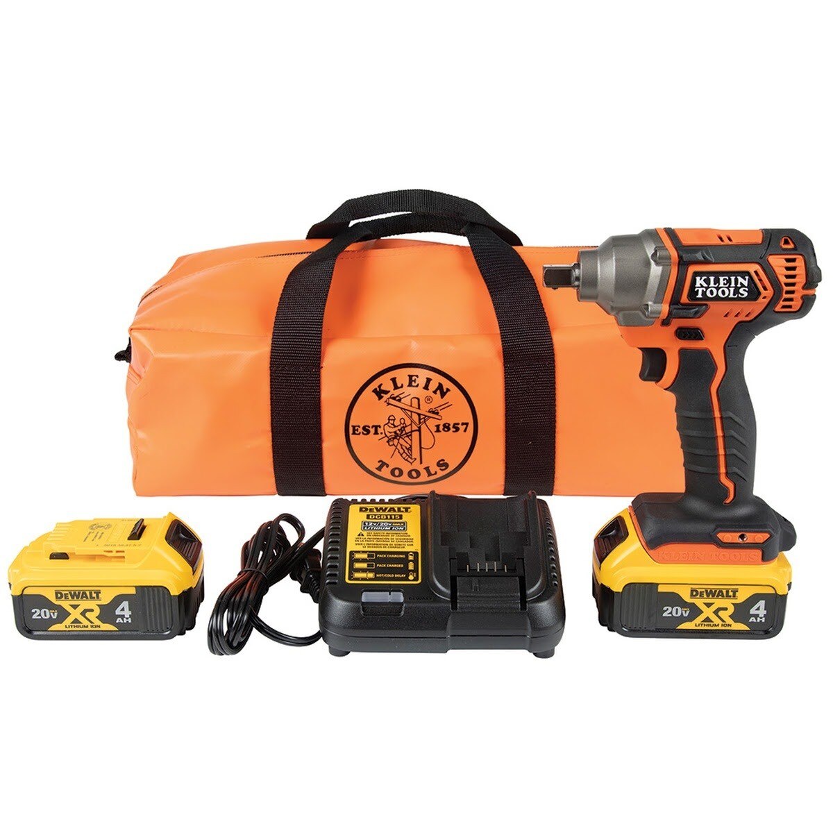 Klein BAT20CW1 Battery-Operated Compact Impact Wrench, 1/2-Inch Detent Pin, Full Kit (2 Batteries) - 7