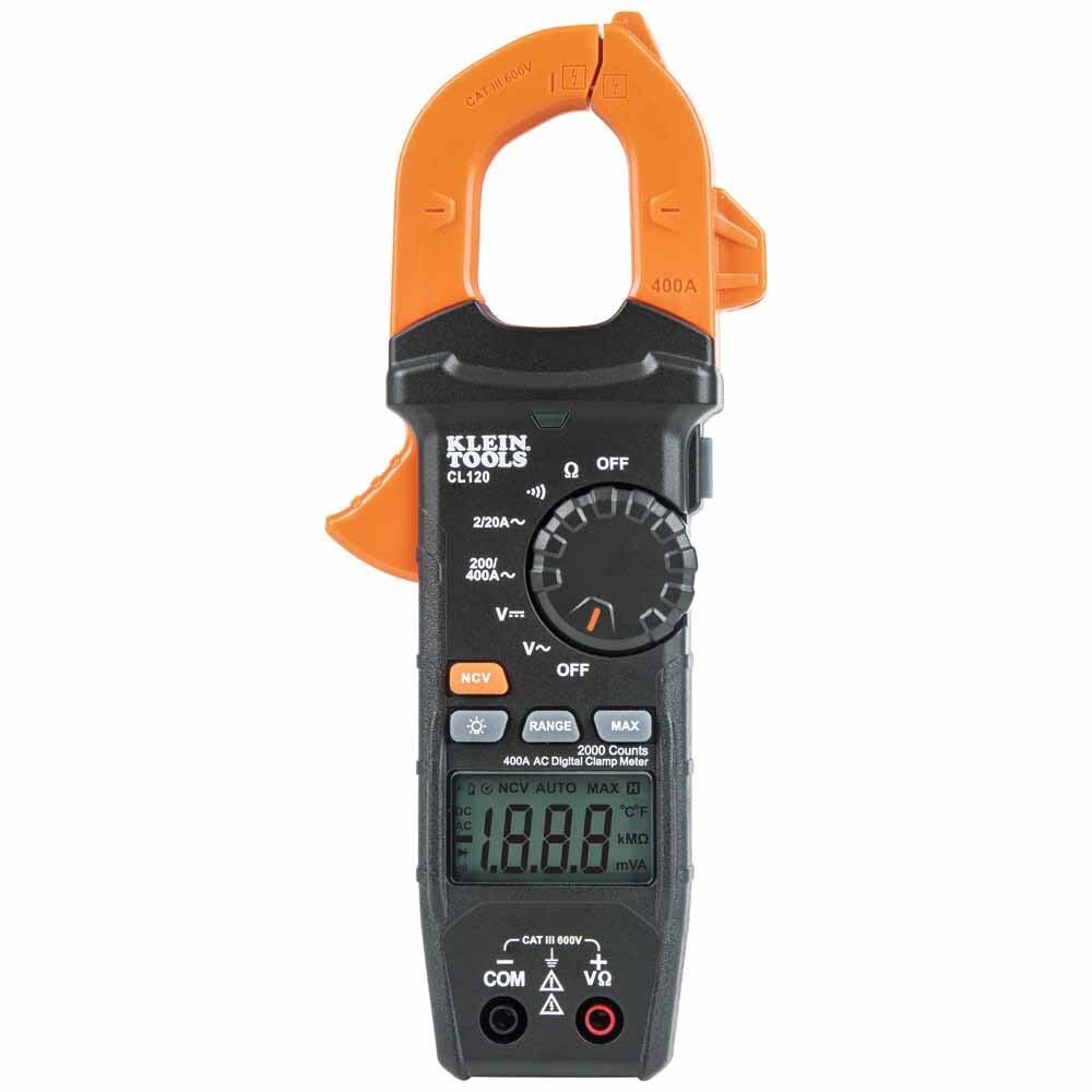 Klein CL120 Digital Clamp Meter, AC Auto-Ranging 400 Amp - 5