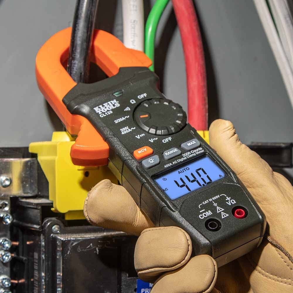 Klein CL120 Digital Clamp Meter, AC Auto-Ranging 400 Amp - 6