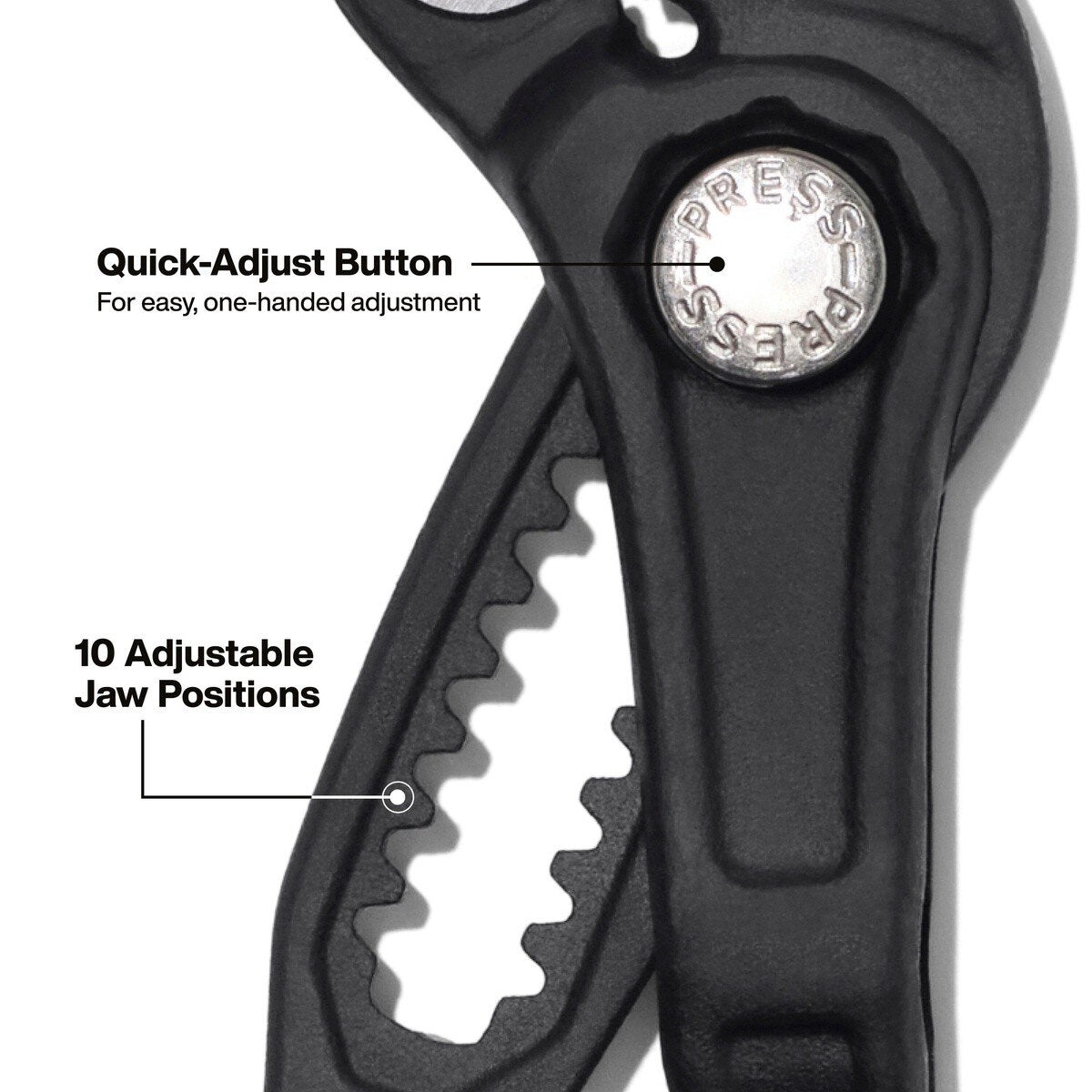 Klein D5057BS 7" Straight Jaw Quick-Adjust Pump Pliers with Hardened Teeth - 4