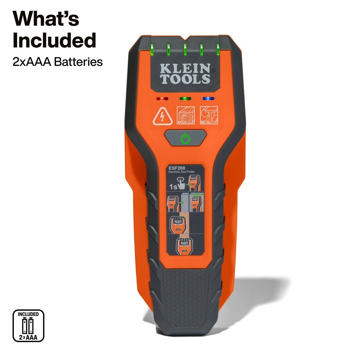 Klein ESF200 Multi-Scan Center and Edge Stud Finder with Live Wire Detection (2 AAA Batteries) - 2