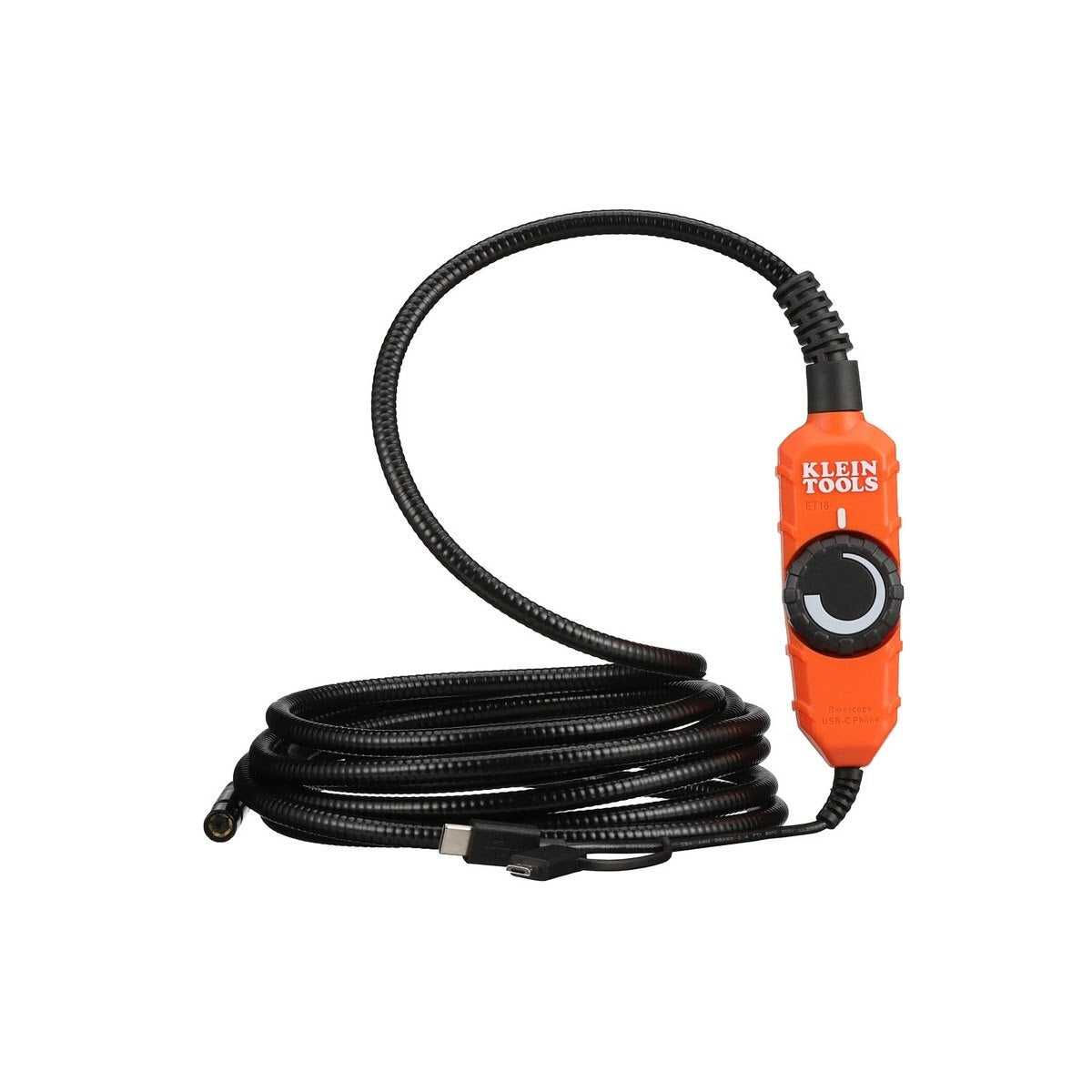 Klein ET16 Borescope for Android Devices with 10 ft Gooseneck and USB-C/Micro-USB Connection - 2