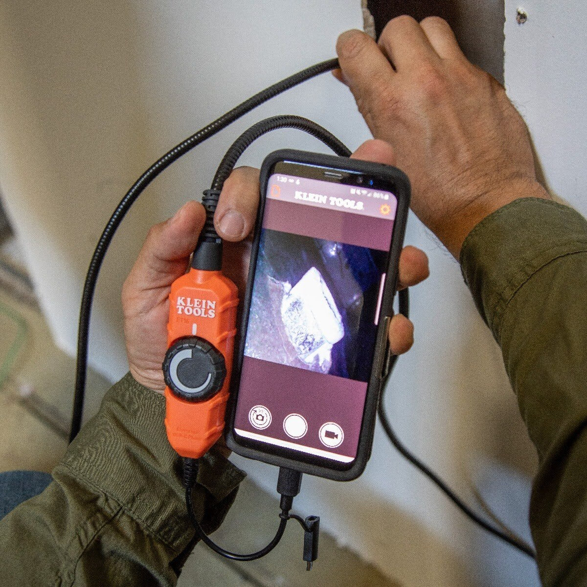 Klein ET16 Borescope for Android Devices with 10 ft Gooseneck and USB-C/Micro-USB Connection - 10