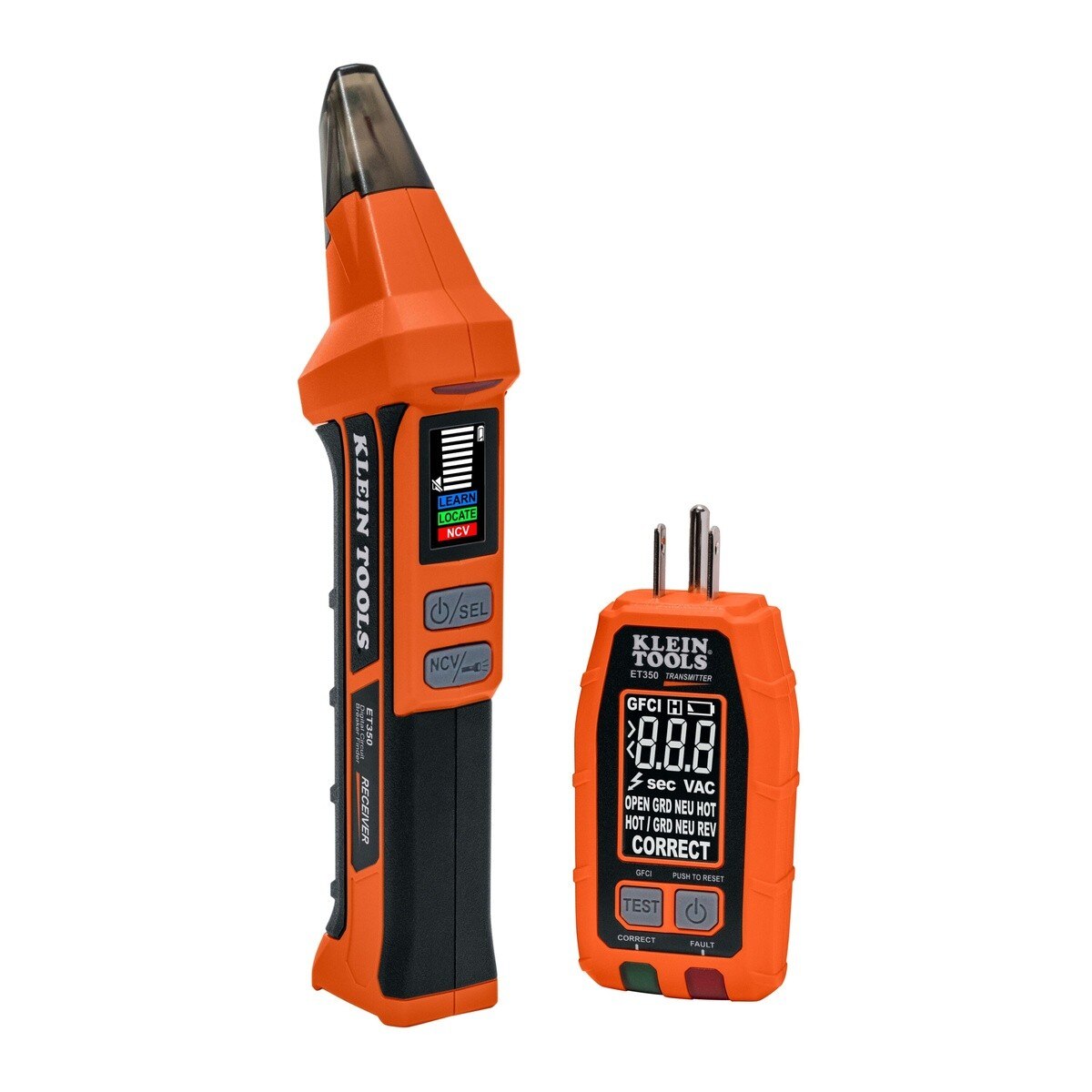 Klein ET350 4-in-1 Digital Circuit Breaker Finder with Outlet Tester and NCV