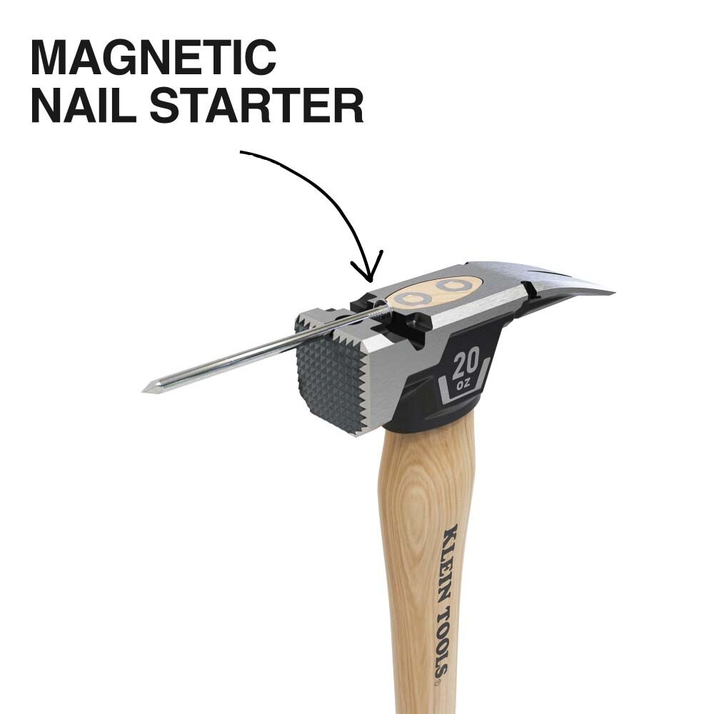 Klein H80920H Milled Face Hickory Handle Hammer, 20-Ounce - 4
