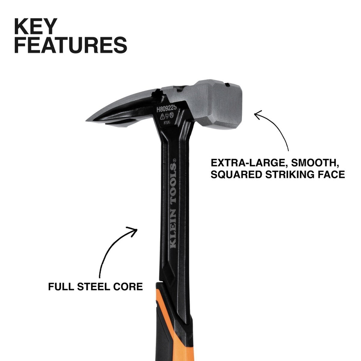 Klein H80922S Smooth Face Steel Hammer, 22-Ounce - 2