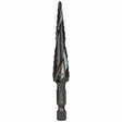 Klein Tools QRST01 Step Drill Bit, Quick Release, Spiral Flute, 1/8 to 1/2-Inch