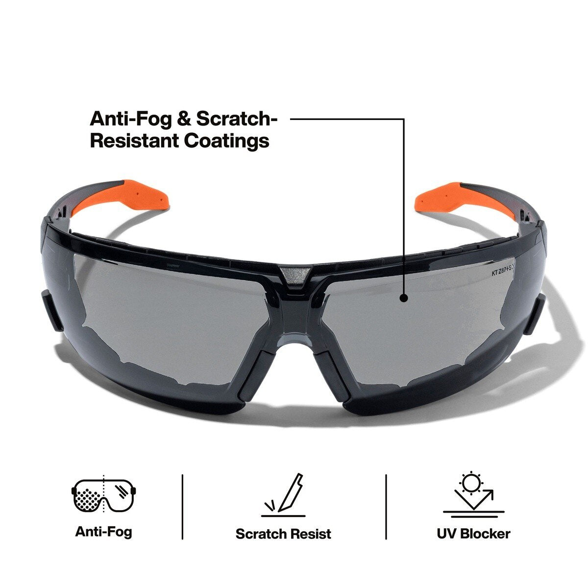 Klein Tools 03609 Low Profile Gasket Safety Glasses with Gray Lens and Removable Strap - 4