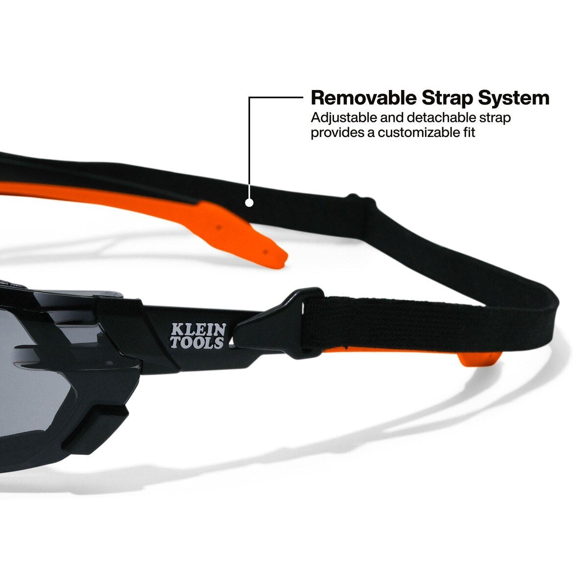 Klein Tools 03609 Low Profile Gasket Safety Glasses with Gray Lens and Removable Strap - 5