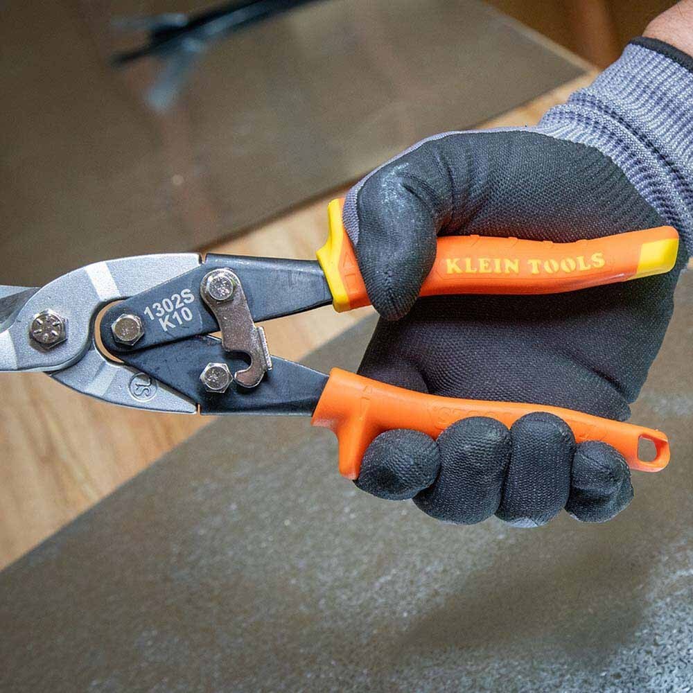 Klein 1302S Long Cut Aviation Snips, Straight - 7