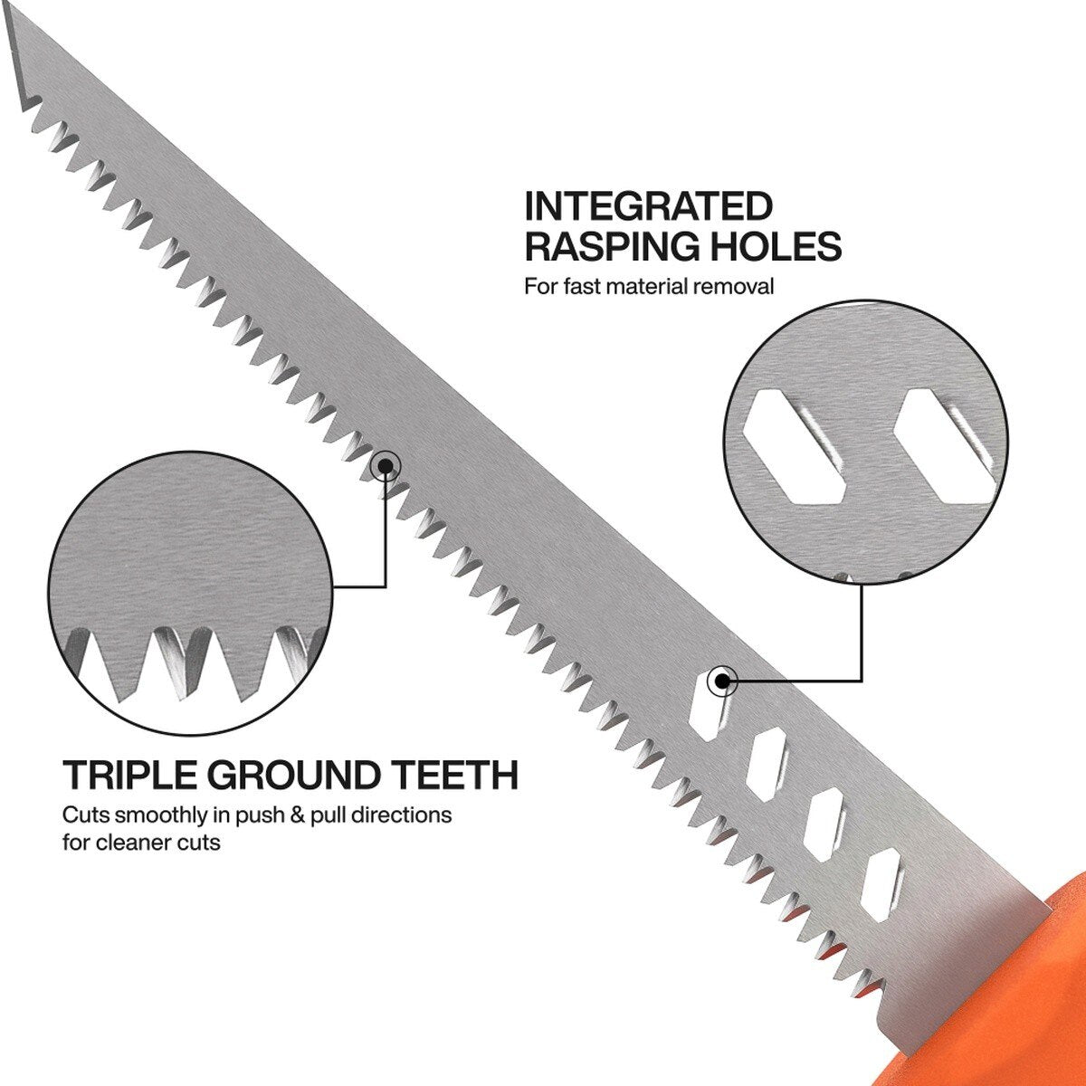 Klein Tools 31711 Fixed Blade Rasping Jab Saw with Protective Sheath - 3