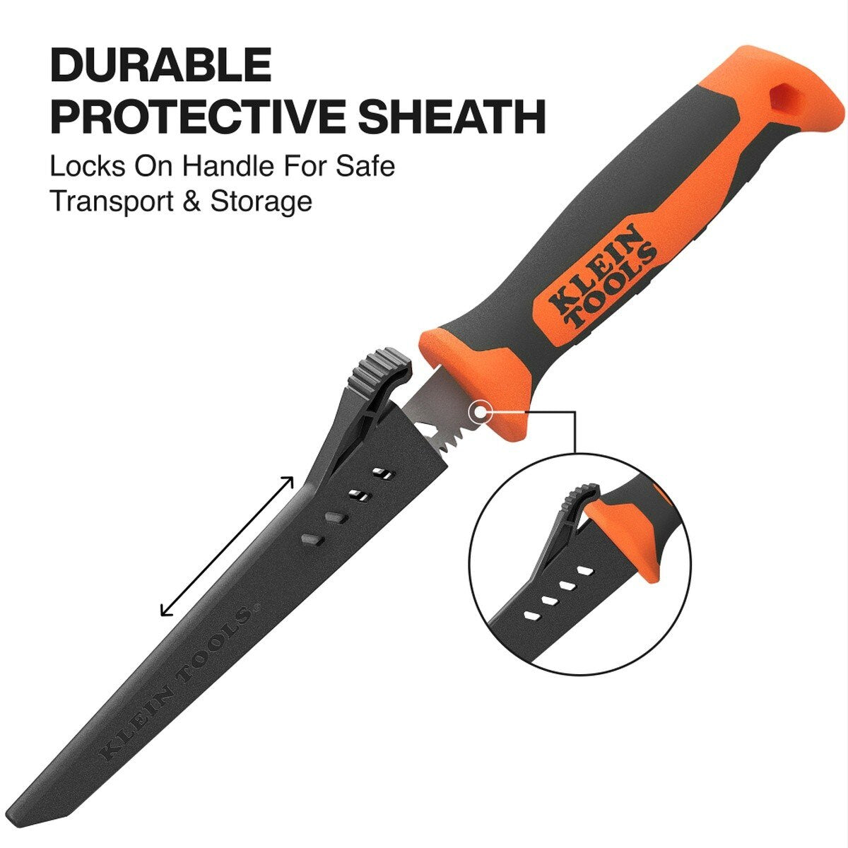 Klein Tools 31711 Fixed Blade Rasping Jab Saw with Protective Sheath - 5