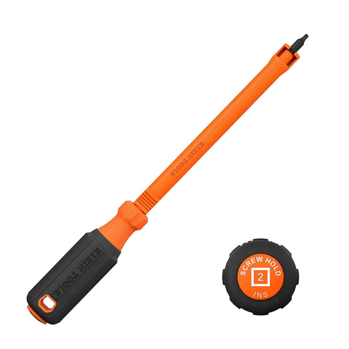 Klein 32214INS No2 Square Insulated Hooded Screw Holding Screwdriver 11.25"