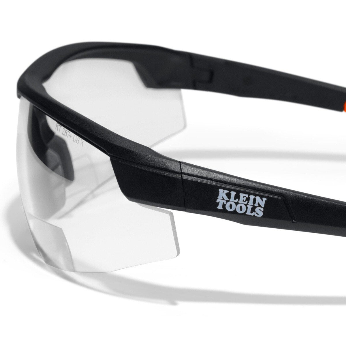 Klein Tools 3614 Bifocal Safety Glasses +1.50 Diopters, Anti-Fog Clear Lens, Black/Orange Frame (1 Pack) - 6