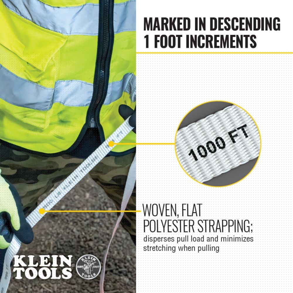 Klein 50142 Conduit Measuring Pull Tape, 2500-Pound x 3000' - 6