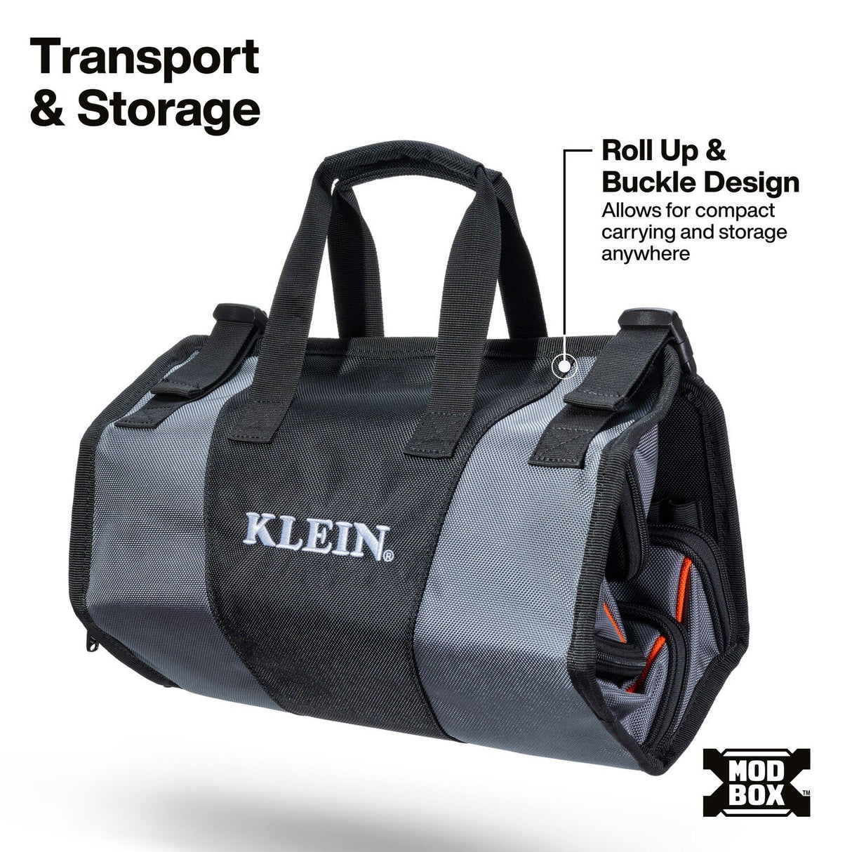 Klein 54309MB MODbox Roll Up Tool Pouch Organizer 15" x 8" x 8" - 2