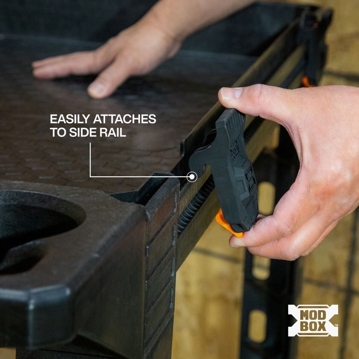 Klein Tools 54805MB MODbox Utility Cart Ladder Holder for Side Rail Storage (2 Piece) - 2