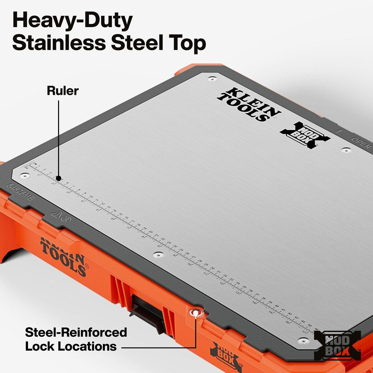 Klein Tools 54826MB MODbox Tray Work Top Stainless Steel Multi-Use Work Surface 22" x 15.5" - 3