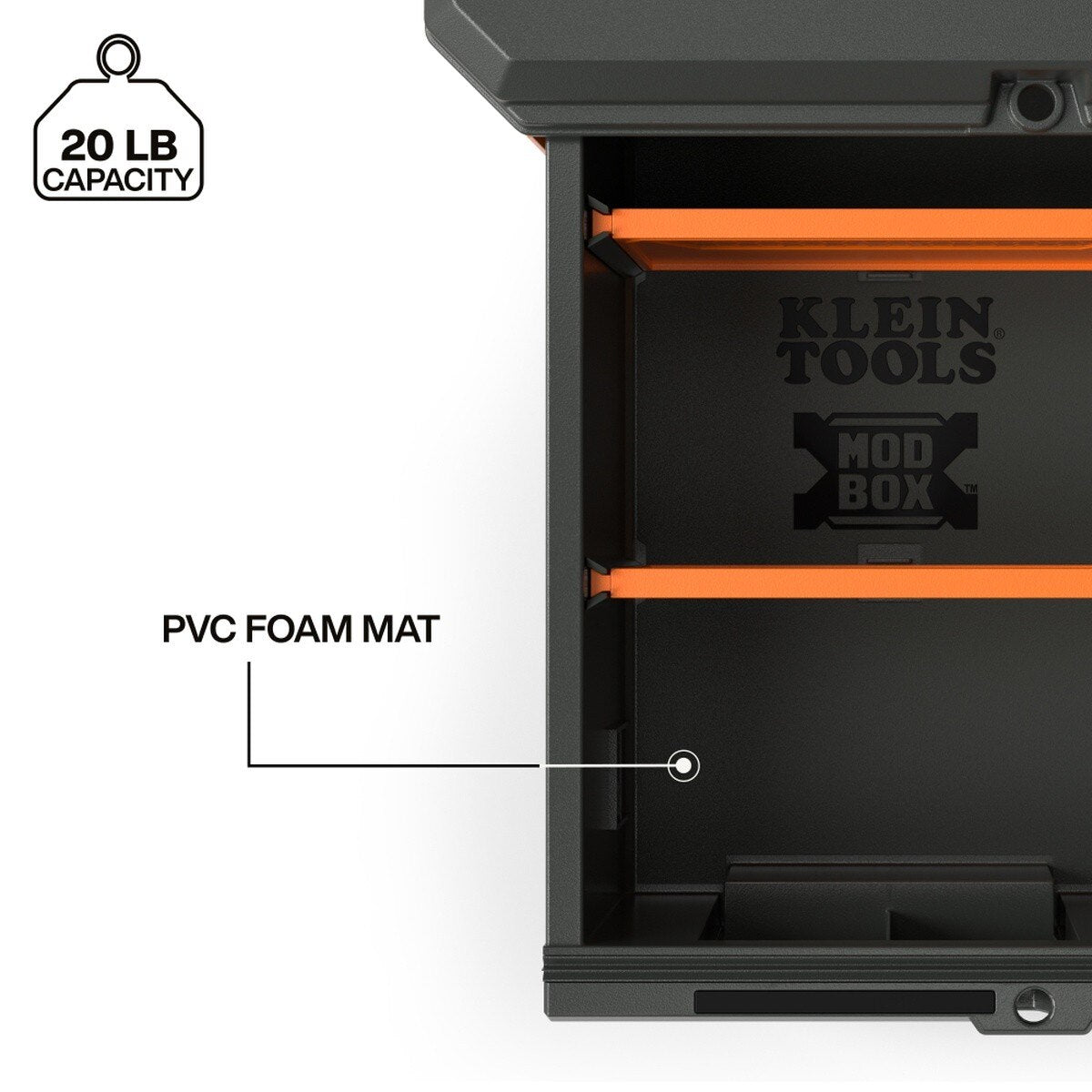Klein Tools 54843MB Compact Single Drawer Half Width Modular Tool Storage with Ball-Bearing Slides - 4