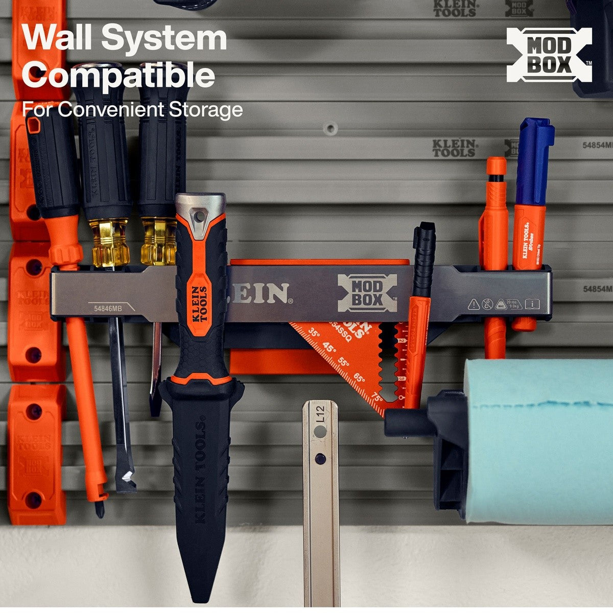Klein Tools 54846MB MODbox Compact Tool Carrier Rail Attachment for Tool Storage 13.2" - 3