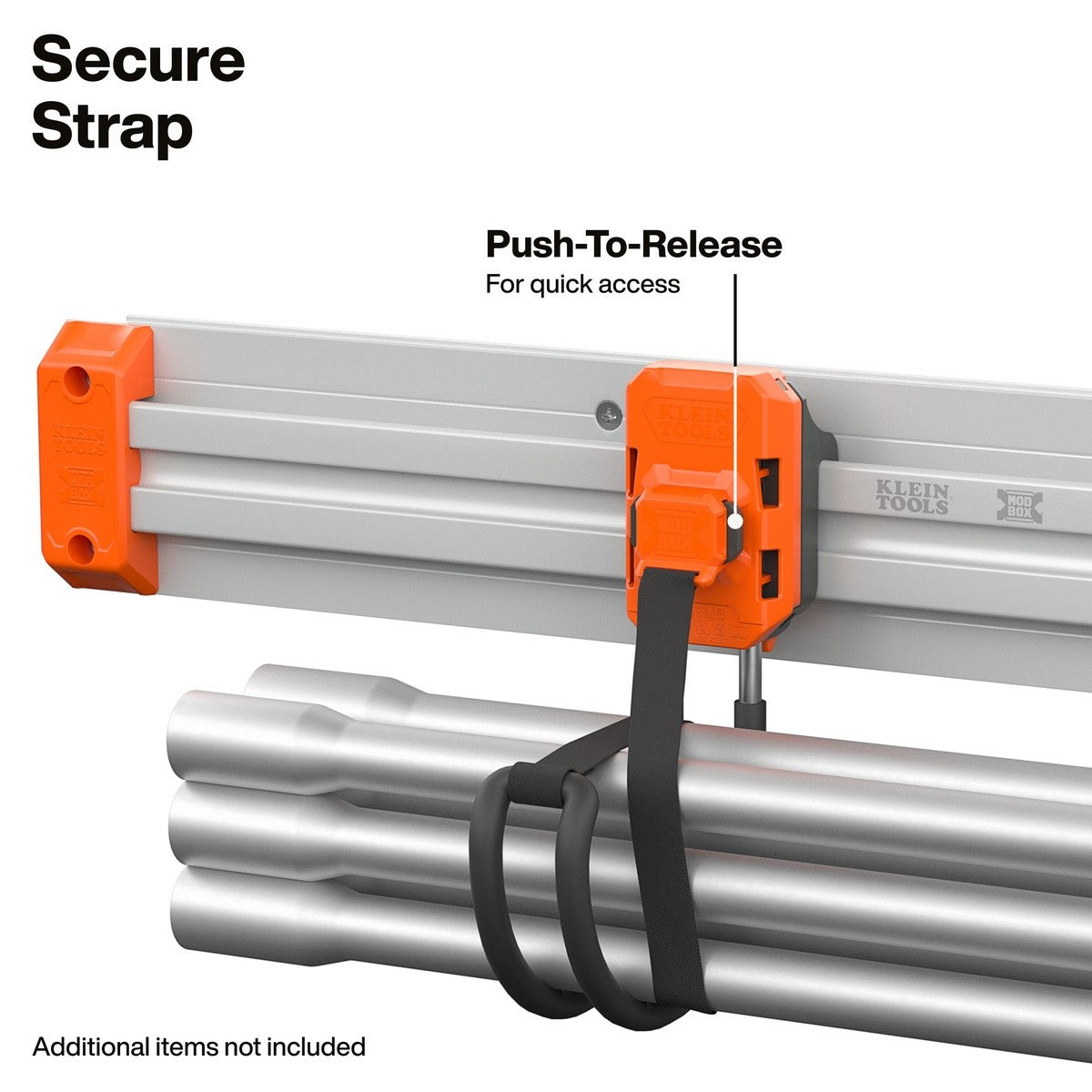 Klein Tools 54859MB MODbox Wall System J Hook with Strap for Cord and Hose Storage (2 Pack) - 3