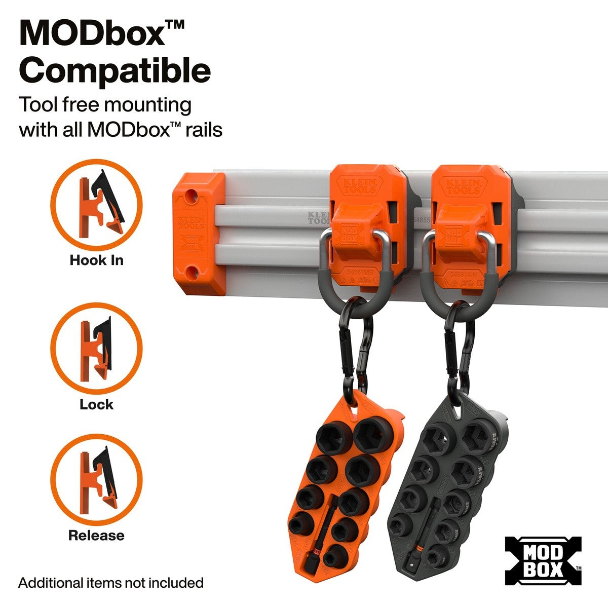 Klein Tools 54861MB MODbox Wall System D-Ring Tie-Down Anchor for Wall Storage (2 Pack) - 4