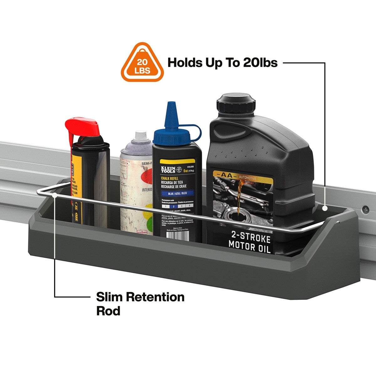 Klein Tools 54863MB MODbox Wall System Narrow Shelf 15.4" x 6.21" x 3.18" Gray - 3
