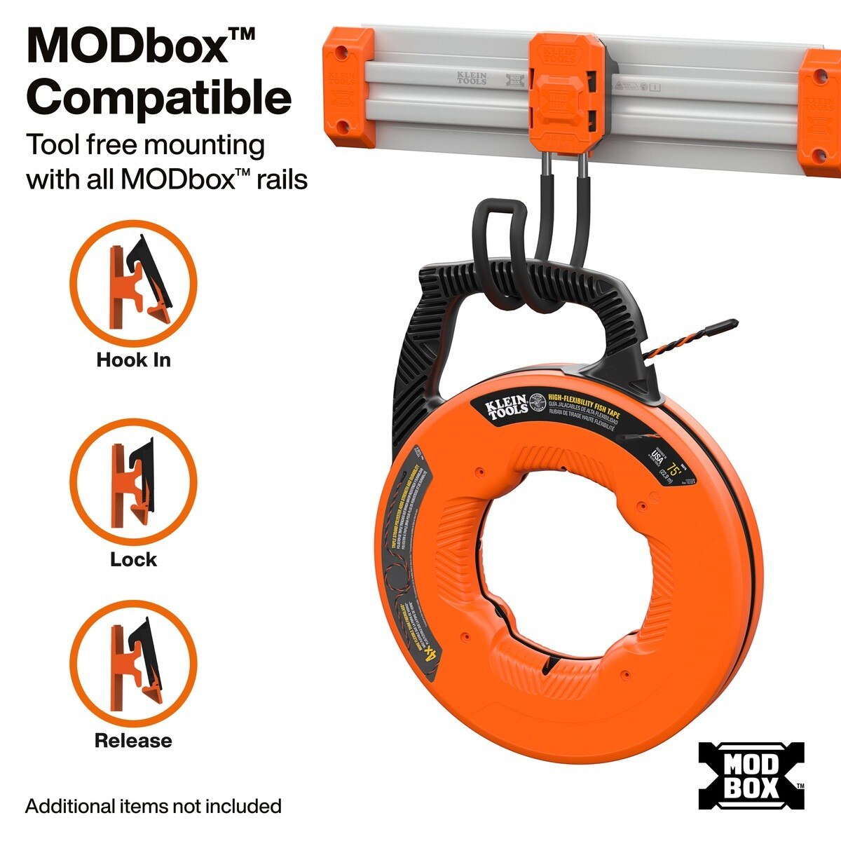 Klein Tools 54876MB MODbox Wall System J Hook Storage Hook for Cords and Long Tools - 4