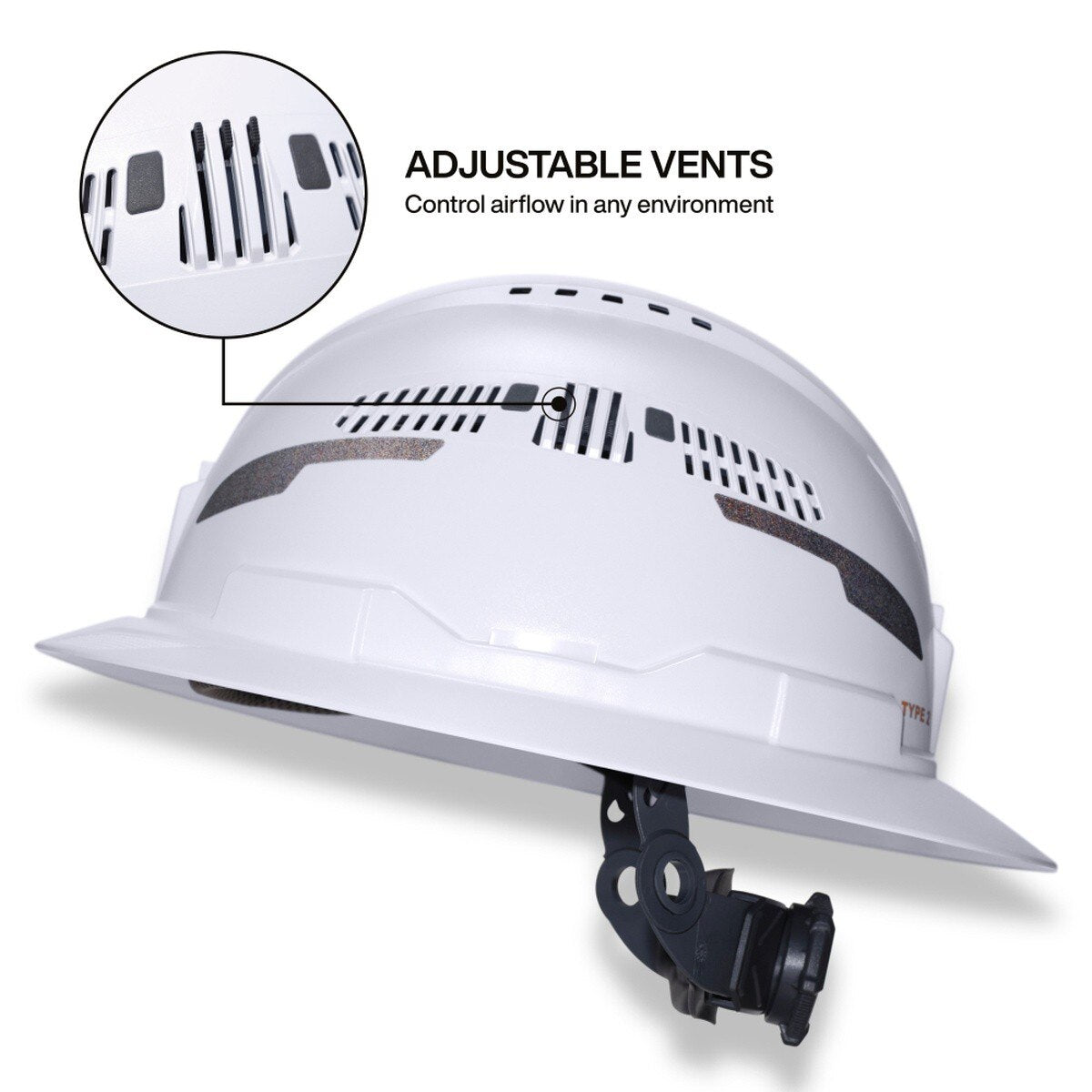 Klein Tools 60407T2RL Type 2 Vented Full Brim Hard Hat with Rechargeable Headlamp, White - 3