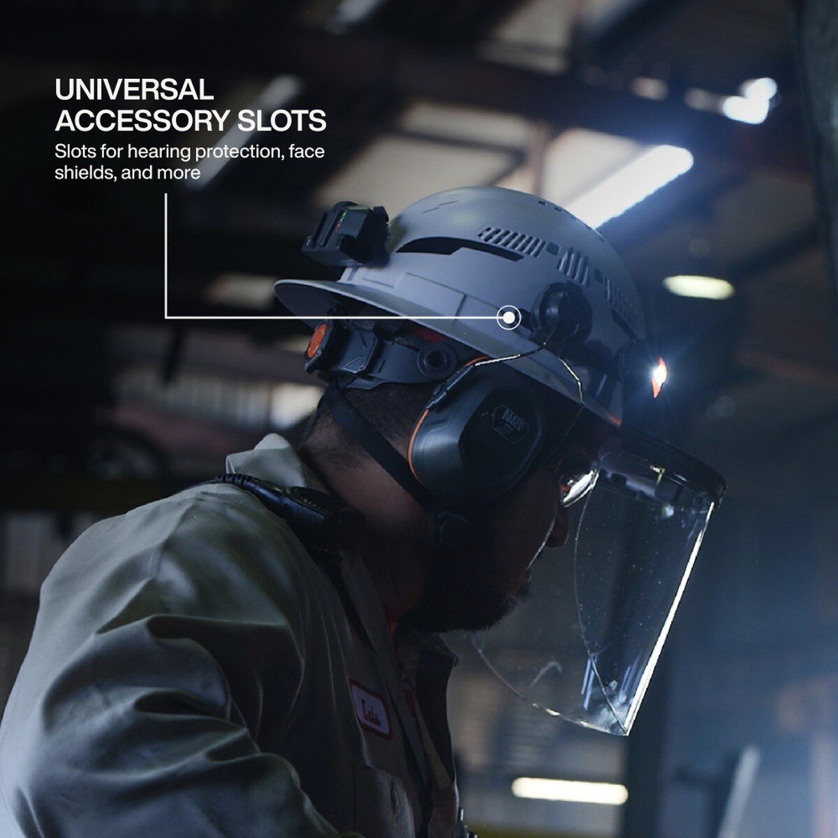 Klein Tools 60407T2RL Type 2 Vented Full Brim Hard Hat with Rechargeable Headlamp, White - 10