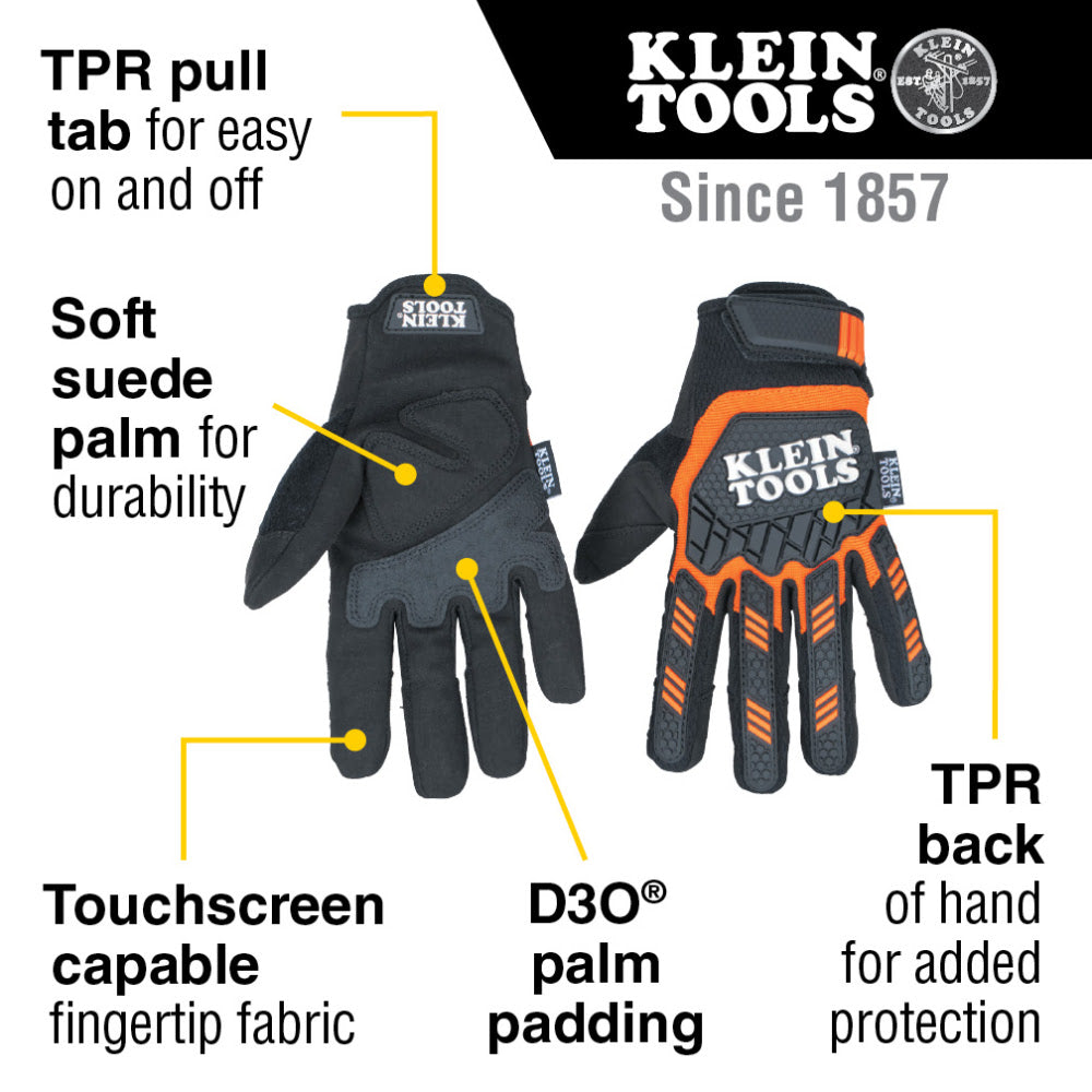 Klein 60601 Heavy Duty Gloves, X-Large - 2