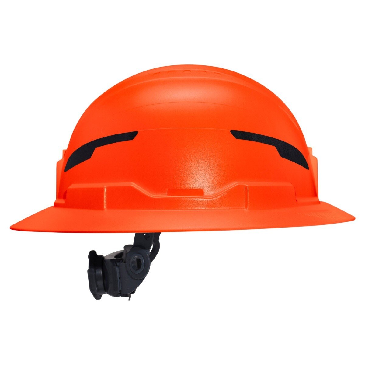 Klein Tools 60860T2 Class E Type 2 20kV Non-Vented Full Brim Hard Hat with Chin Strap Orange - 9
