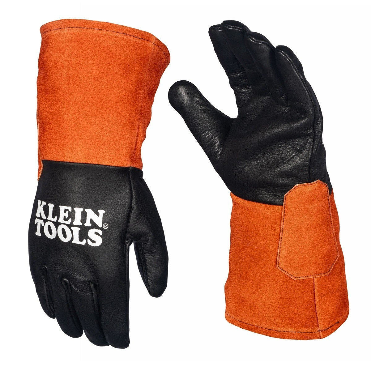 Klein Tools 60913 TIG Welding Gloves X-Large Cowhide Leather with Wide Cuff and Kevlar Aramid Stitching (1 Pair)