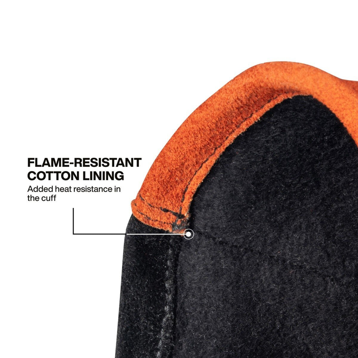 Klein Tools 60914 MIG Welding Gloves Large Split Cowhide Leather with Wide Cuff and Kevlar Aramid Stitching (1 Pair) - 3