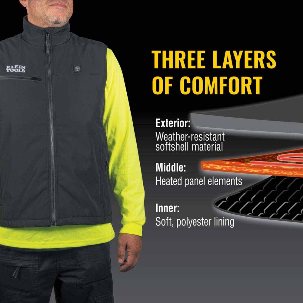 Klein 60954 Heated Base Layer Vest, Large - 6