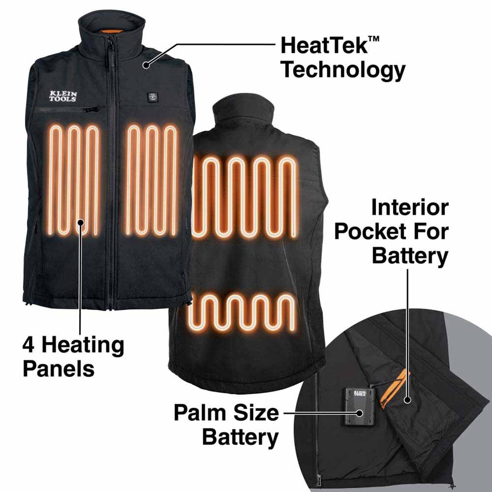 Klein 60955 Heated Base Layer Vest, Extra-Large - 2