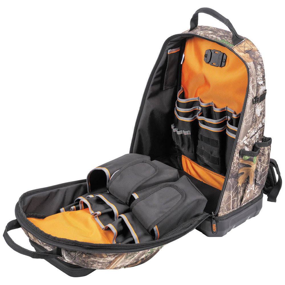 Klein 62800BPCAMO Tradesman Pro XL Tool Bag Backpack, 40 Pockets, Camo - 7