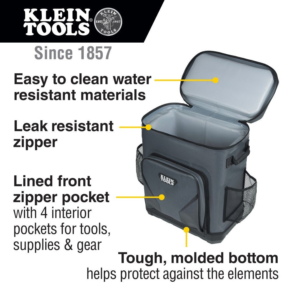 Klein 62810BPCLR Backpack Cooler, Insulated, 30 Can Capacity - 2