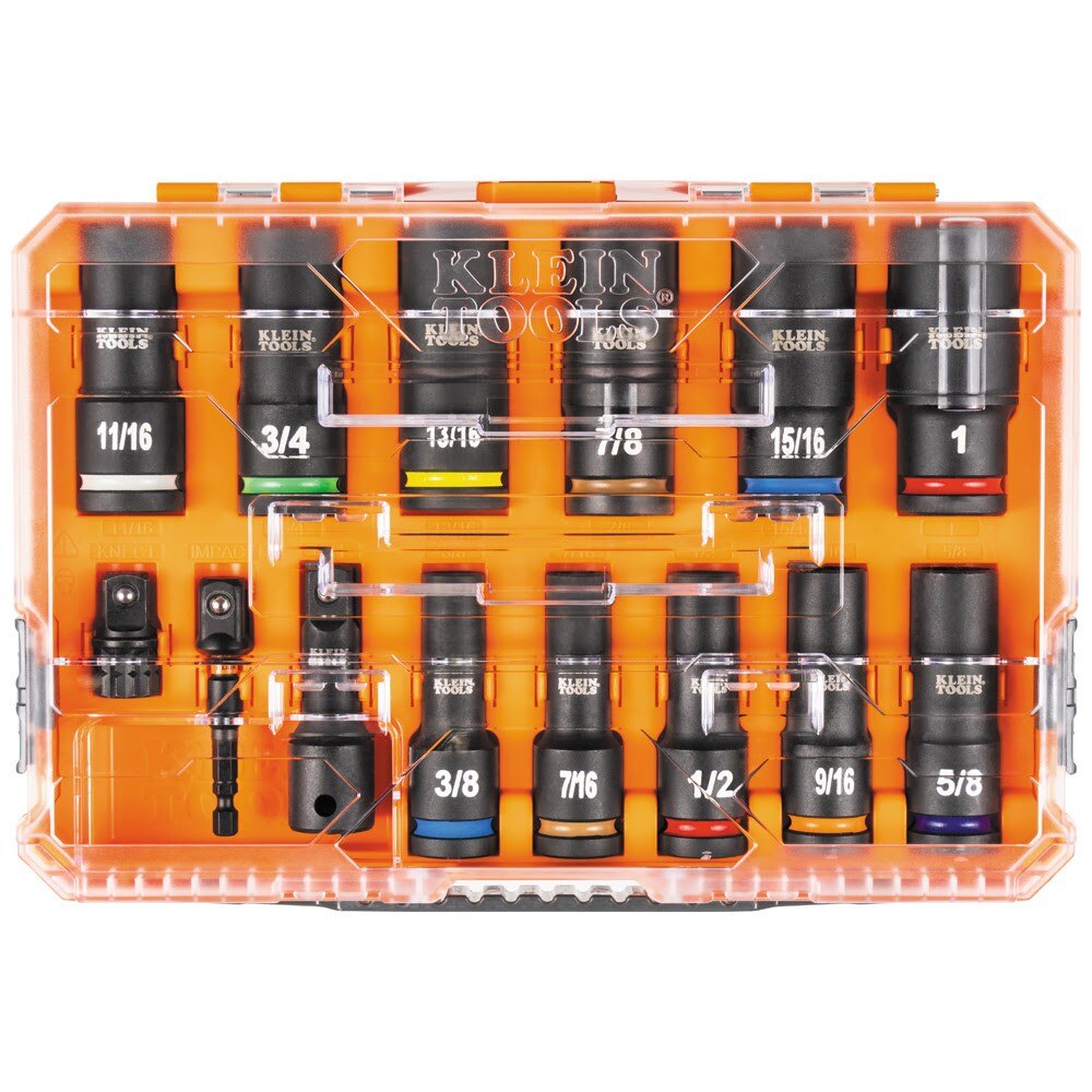 Klein 65111IMPCT KNECT 1/2" Drive Deep Well Impact Socket Set, SAE, 14-Piece - 5