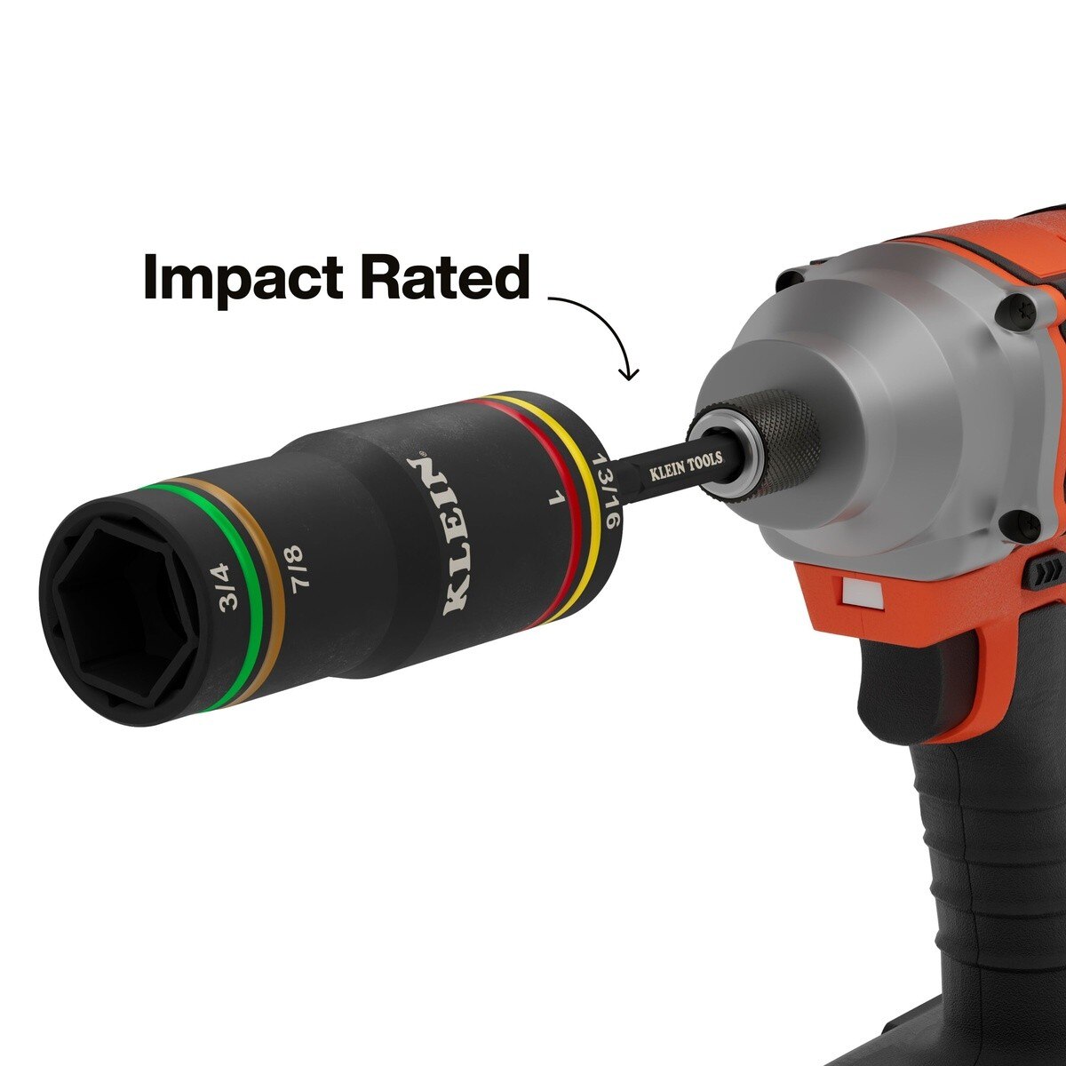 Klein Tools 6513QS KNECT Quad-4 4-in-1 Heavy-Duty Impact Flip Socket SAE 3/8" Drive (2 Piece) - 5