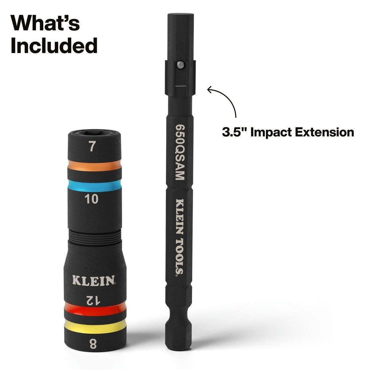 Klein Tools 651MQS Quad-4 Metric Impact Flip Socket Set with 3.5" Extension 7mm 8mm 10mm 12mm (2 Piece) - 4