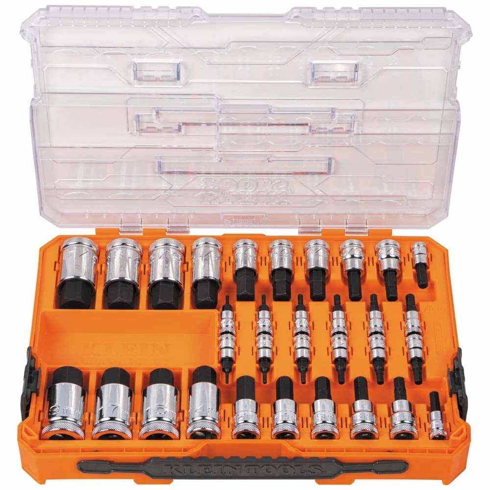 Klein 65233HEX Knurled Hex Bit Socket Set, SAE and Metric, 33-Piece - 4