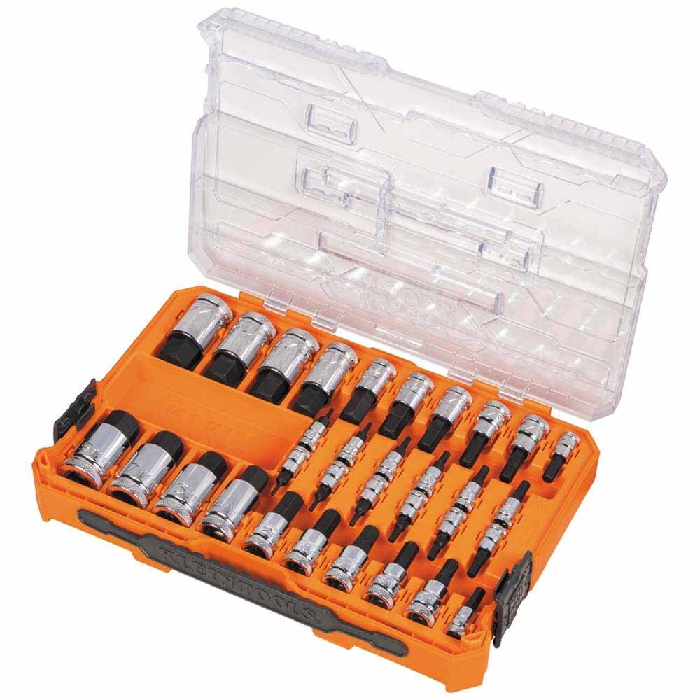 Klein 65233HEX Knurled Hex Bit Socket Set, SAE and Metric, 33-Piece - 5